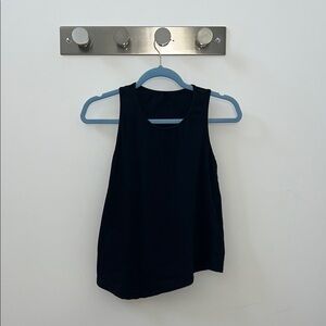 Asymmetrical Black Tank Top